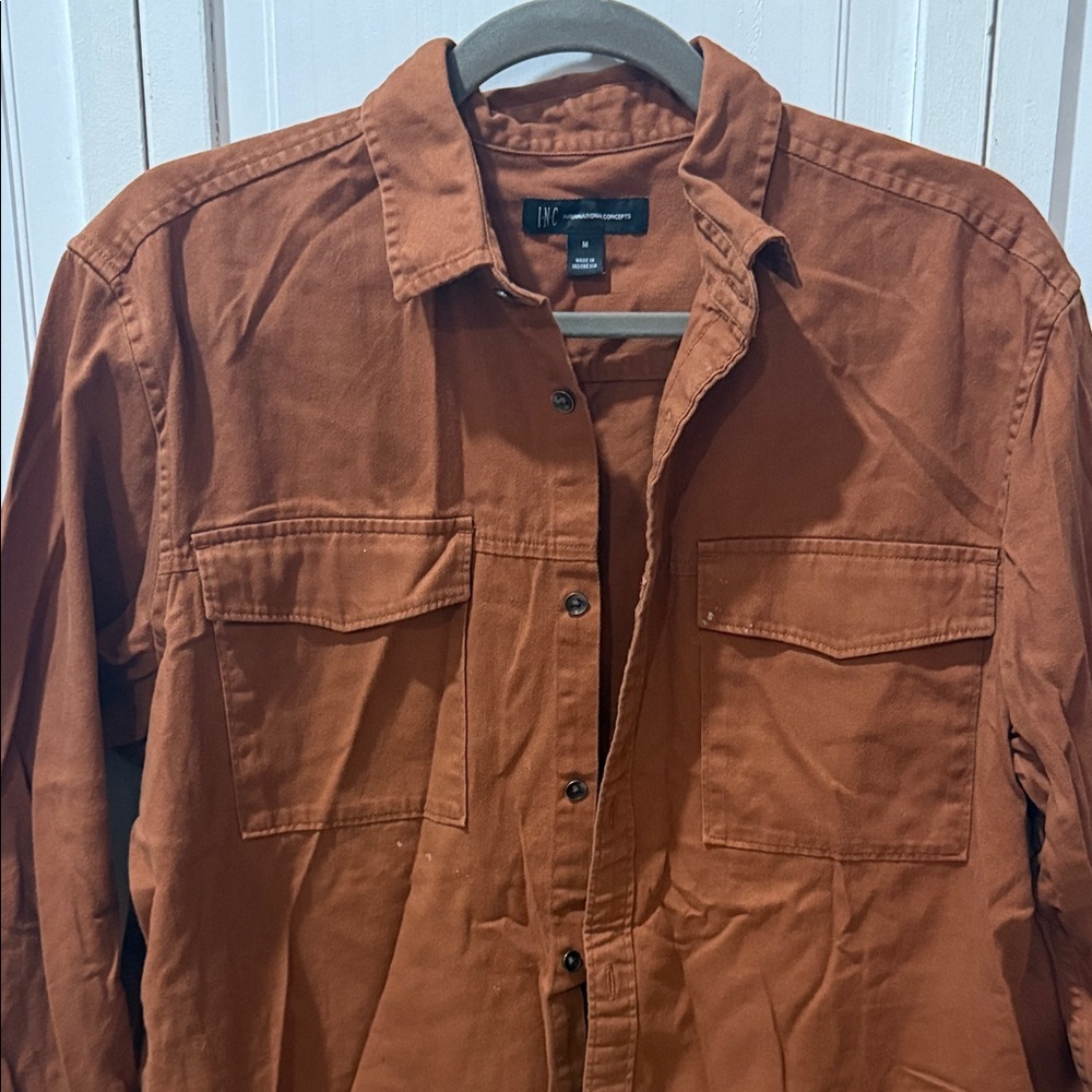 INC International Concepts Men's Rust Shirt Jacket Size M - Picture 2 of 6